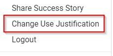 Change Use Justification Option